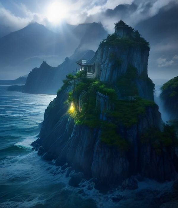 澳门美高梅豪华海景套房室内，白色大床正对落地窗，窗外珠江口夜景灯火辉煌，室内灯光温暖优雅